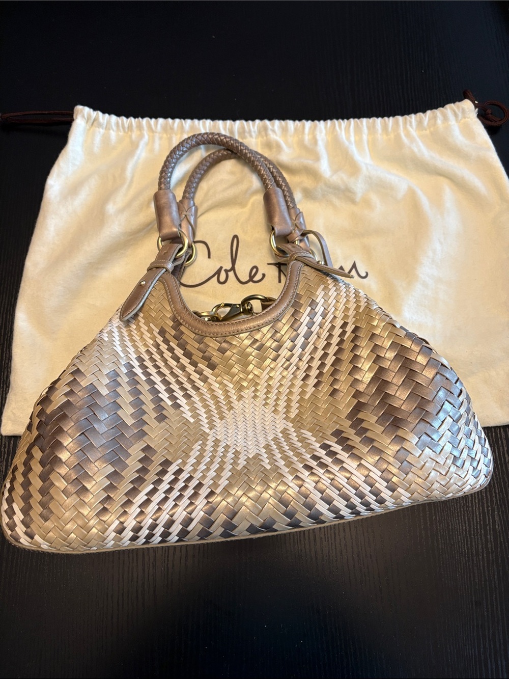 Cole Haan Woven Ombre Shoulder Bag with Dust Cover - Picture 12 of 15